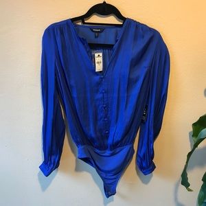 NWT EXPRESS Classy/Silky Blue Bodysuit XS NEW ♥️💯